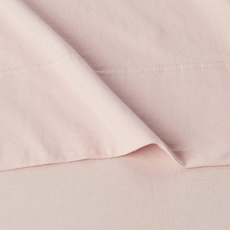 Cotton Jersey 4-Piece Bed Sheet Set, Queen, White, Solid