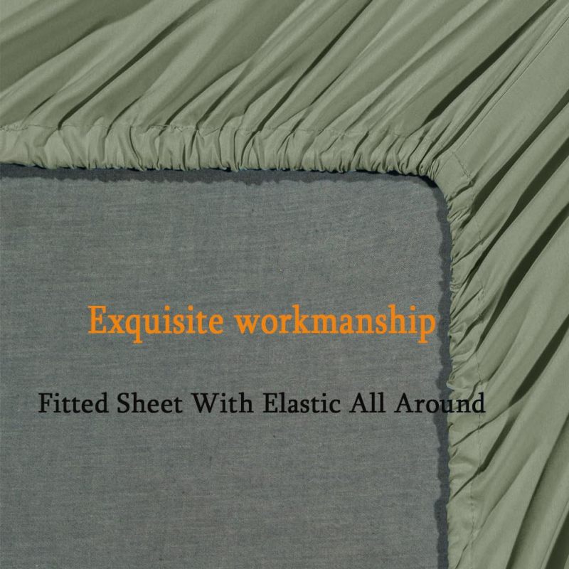 Bed Sheet Set Super Soft Microfiber 1800 Thread Count Luxury Egyptian Sheets Fit 18-24 Inch Deep Pocket Mattress Wrinkle-6 Piece (Dark Grey, Queen)