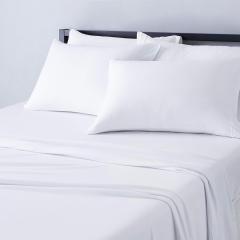 Cotton Jersey 4-Piece Bed Sheet Set, Queen, White, Solid