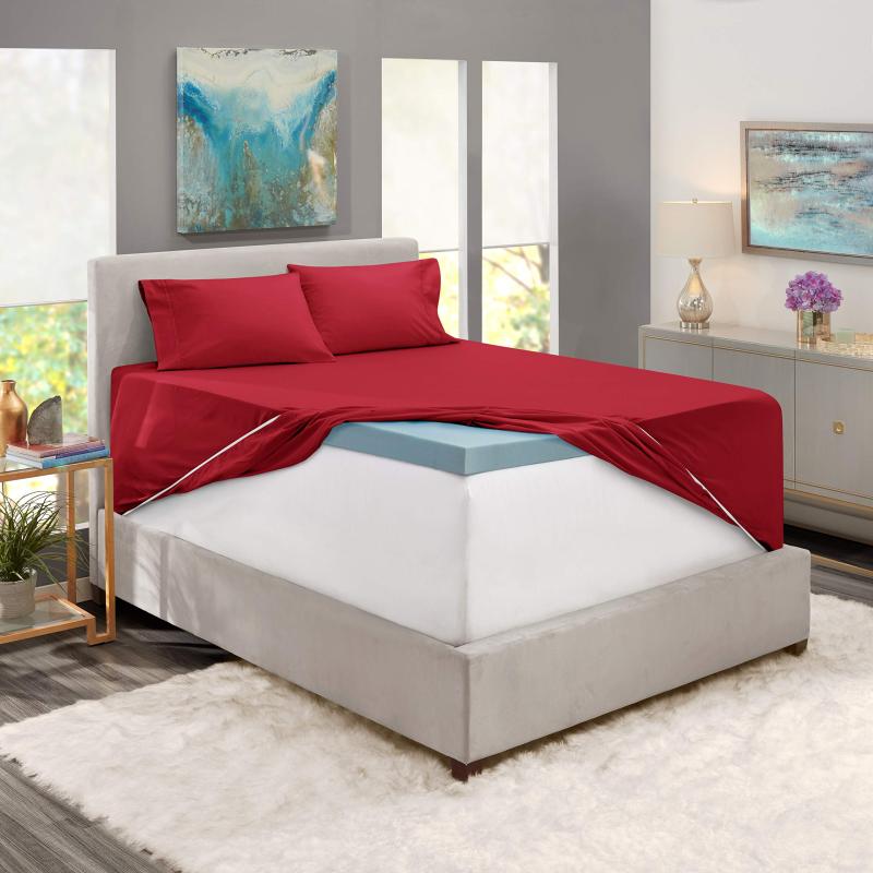 1Extra Deep Pocket King Size Sheets Sets - Fits Mattress 18-24 Inches Deep - Extra Deep Pocket Sheets - 6 Piece King Size Sheets - King Sheets Deep Pocket - Grey Sheets