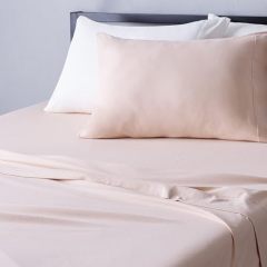 Cotton Jersey 4-Piece Bed Sheet Set, Queen, White, Solid