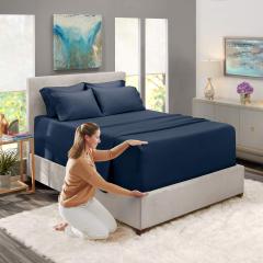 1Extra Deep Pocket King Size Sheets Sets - Fits Mattress 18-24 Inches Deep - Extra Deep Pocket Sheets - 6 Piece King Size Sheets - King Sheets Deep Pocket - Grey Sheets