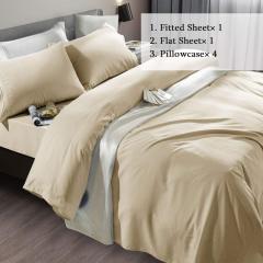 Bed Sheet Set Super Soft Microfiber 1800 Thread Count Luxury Egyptian Sheets Fit 18-24 Inch Deep Pocket Mattress Wrinkle-6 Piece (Dark Grey, Queen)