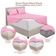 1Extra Deep Pocket King Size Sheets Sets - Fits Mattress 18-24 Inches Deep - Extra Deep Pocket Sheets - 6 Piece King Size Sheets - King Sheets Deep Pocket - Grey Sheets
