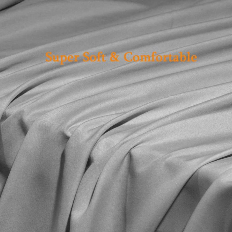 Bed Sheet Set Super Soft Microfiber 1800 Thread Count Luxury Egyptian Sheets Fit 18-24 Inch Deep Pocket Mattress Wrinkle-6 Piece (Dark Grey, Queen)