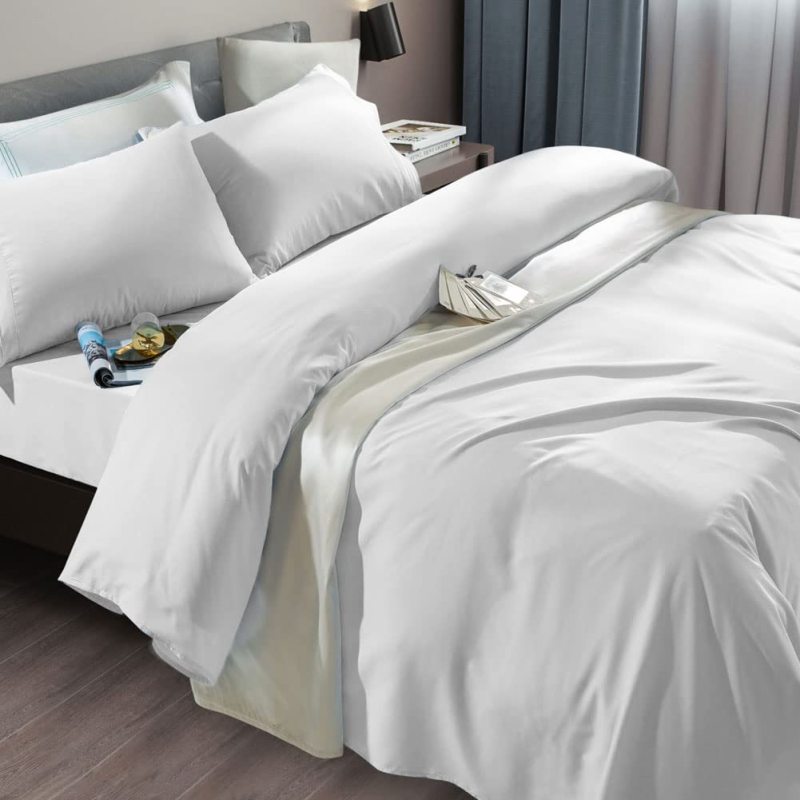 Bed Sheet Set Super Soft Microfiber 1800 Thread Count Luxury Egyptian Sheets Fit 18-24 Inch Deep Pocket Mattress Wrinkle-6 Piece (Dark Grey, Queen)