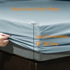 Bed Sheet Set Super Soft Microfiber 1800 Thread Count Luxury Egyptian Sheets Fit 18-24 Inch Deep Pocket Mattress Wrinkle-6 Piece (Dark Grey, Queen)