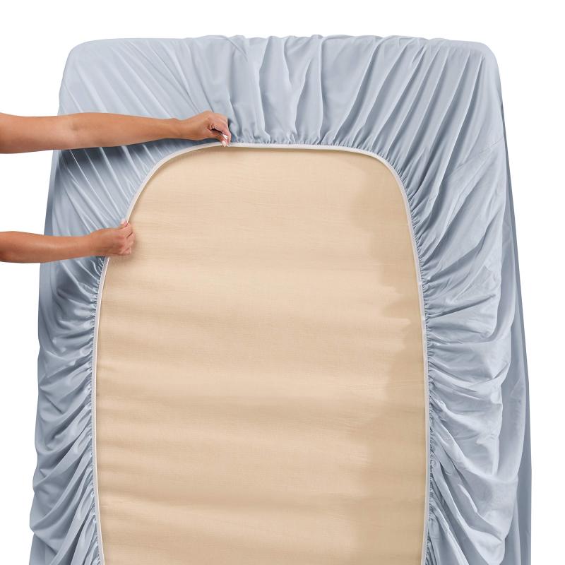 1Extra Deep Pocket King Size Sheets Sets - Fits Mattress 18-24 Inches Deep - Extra Deep Pocket Sheets - 6 Piece King Size Sheets - King Sheets Deep Pocket - Grey Sheets