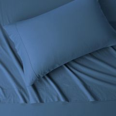 Cotton Jersey 4-Piece Bed Sheet Set, Queen, White, Solid