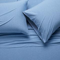 Cotton Jersey 4-Piece Bed Sheet Set, Queen, White, Solid