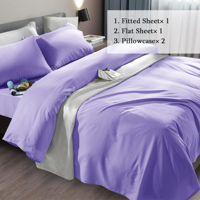 Bed Sheet Set Super Soft Microfiber 1800 Thread Count Luxury Egyptian Sheets Fit 18-24 Inch Deep Pocket Mattress Wrinkle-6 Piece (Dark Grey, Queen)