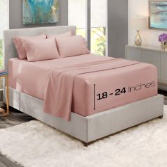 1Extra Deep Pocket King Size Sheets Sets - Fits Mattress 18-24 Inches Deep - Extra Deep Pocket Sheets - 6 Piece King Size Sheets - King Sheets Deep Pocket - Grey Sheets
