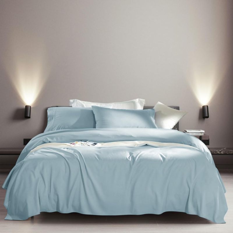 Bed Sheet Set Super Soft Microfiber 1800 Thread Count Luxury Egyptian Sheets Fit 18-24 Inch Deep Pocket Mattress Wrinkle-6 Piece (Dark Grey, Queen)