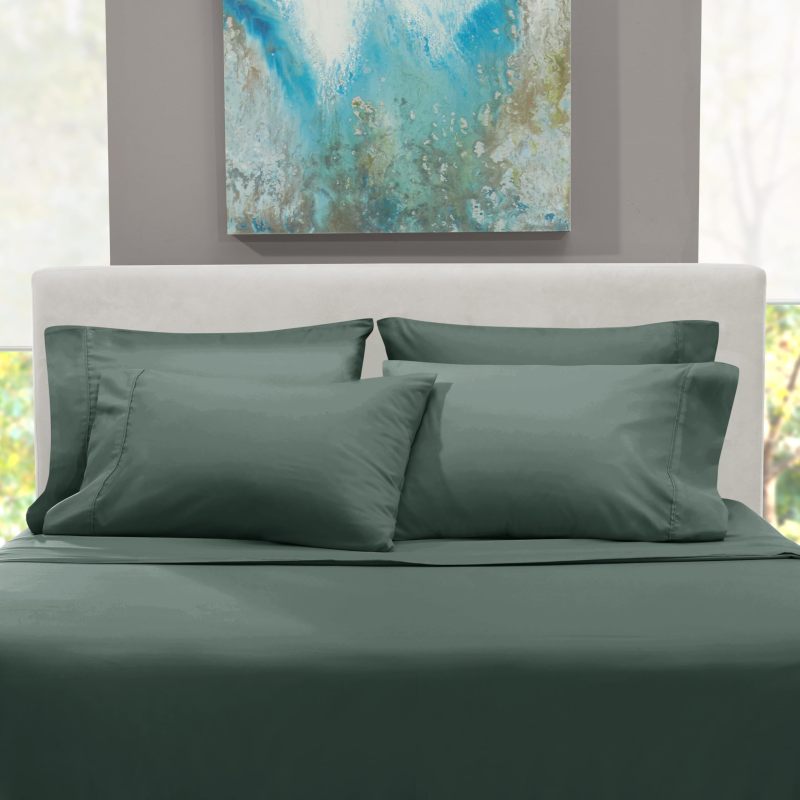 1Extra Deep Pocket King Size Sheets Sets - Fits Mattress 18-24 Inches Deep - Extra Deep Pocket Sheets - 6 Piece King Size Sheets - King Sheets Deep Pocket - Grey Sheets