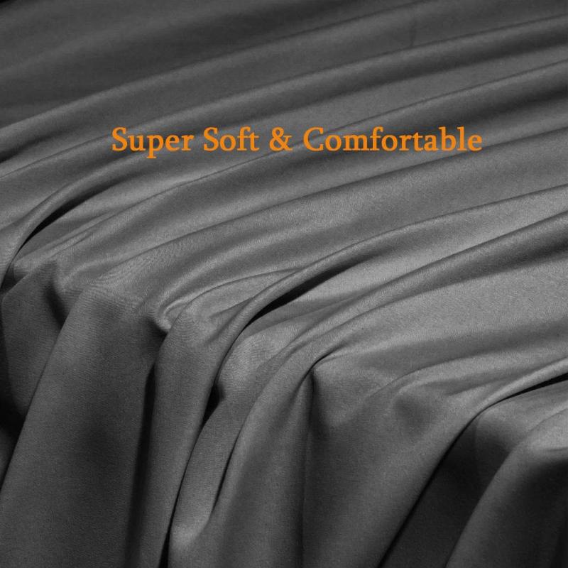 Bed Sheet Set Super Soft Microfiber 1800 Thread Count Luxury Egyptian Sheets Fit 18-24 Inch Deep Pocket Mattress Wrinkle-6 Piece (Dark Grey, Queen)