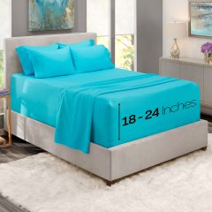1Extra Deep Pocket King Size Sheets Sets - Fits Mattress 18-24 Inches Deep - Extra Deep Pocket Sheets - 6 Piece King Size Sheets - King Sheets Deep Pocket - Grey Sheets