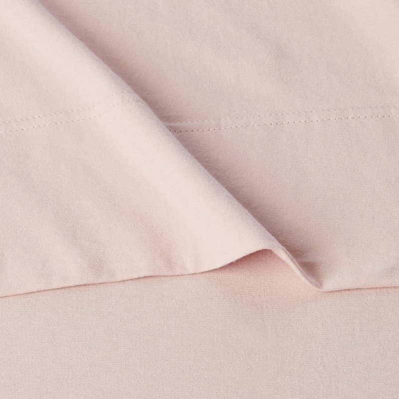 Cotton Jersey 4-Piece Bed Sheet Set, Queen, White, Solid