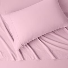 Cotton Jersey 4-Piece Bed Sheet Set, Queen, White, Solid
