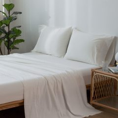 1   MooMee Bedding Sheet Set 100% Washed Cotton Linen Like Textured Breathable Durable Soft Comfy (Dark Grey, King)