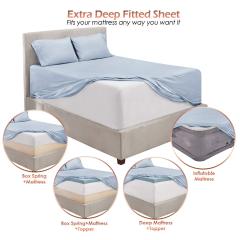 1Extra Deep Pocket King Size Sheets Sets - Fits Mattress 18-24 Inches Deep - Extra Deep Pocket Sheets - 6 Piece King Size Sheets - King Sheets Deep Pocket - Grey Sheets