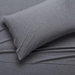 Cotton Jersey 4-Piece Bed Sheet Set, Queen, White, Solid