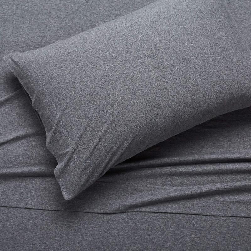 Cotton Jersey 4-Piece Bed Sheet Set, Queen, White, Solid