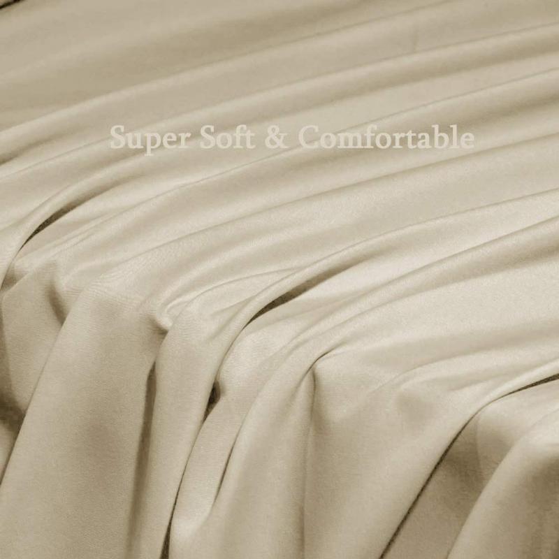 Bed Sheet Set Super Soft Microfiber 1800 Thread Count Luxury Egyptian Sheets Fit 18-24 Inch Deep Pocket Mattress Wrinkle-6 Piece (Dark Grey, Queen)