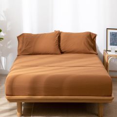 1   MooMee Bedding Sheet Set 100% Washed Cotton Linen Like Textured Breathable Durable Soft Comfy (Dark Grey, King)