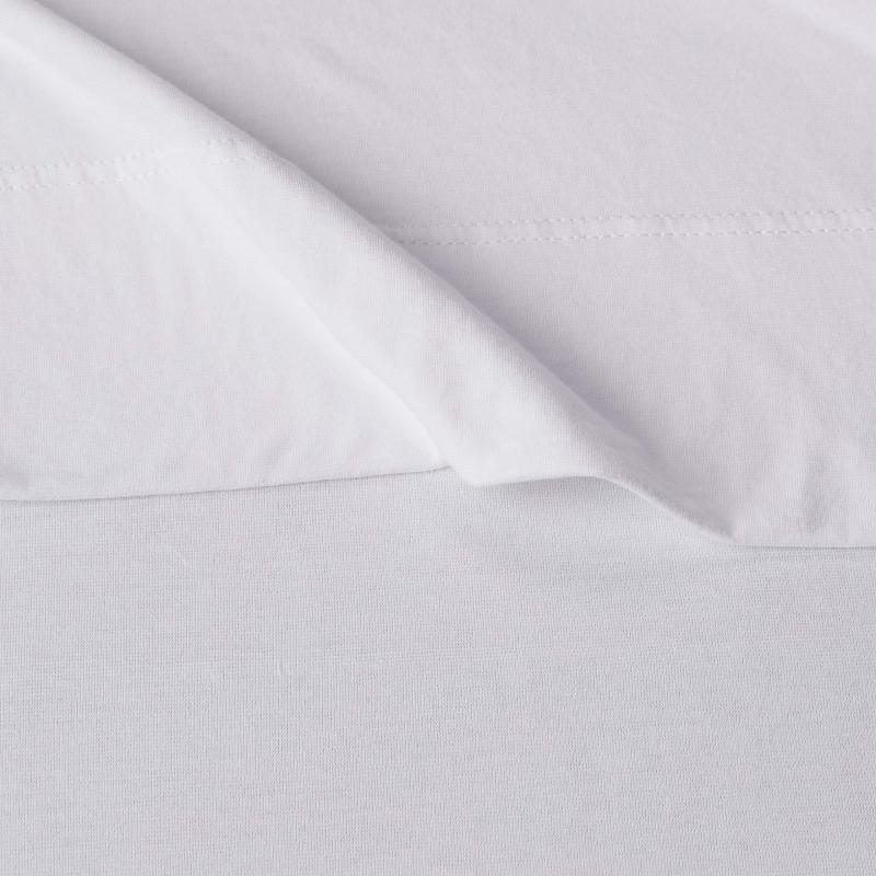 Cotton Jersey 4-Piece Bed Sheet Set, Queen, White, Solid