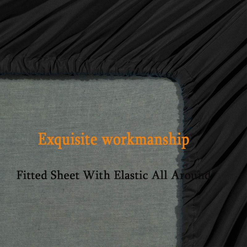 改SONORO KATE Bed Sheet Set Super Soft Microfiber 1800 Thread Count Luxury Egyptian Sheets Fit 18-24 Inch Deep Pocket Mattress Wrinkle-6 Piece (Dark Grey, Queen)