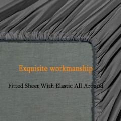 Bed Sheet Set Super Soft Microfiber 1800 Thread Count Luxury Egyptian Sheets Fit 18-24 Inch Deep Pocket Mattress Wrinkle-6 Piece (Dark Grey, Queen)