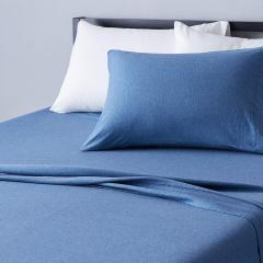 Cotton Jersey 4-Piece Bed Sheet Set, Queen, White, Solid
