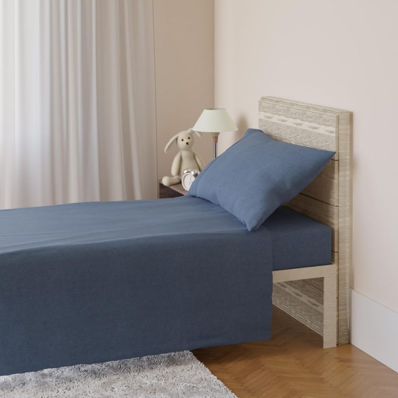 Cotton Jersey 4-Piece Bed Sheet Set, Queen, White, Solid