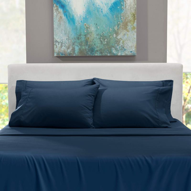 1Extra Deep Pocket King Size Sheets Sets - Fits Mattress 18-24 Inches Deep - Extra Deep Pocket Sheets - 6 Piece King Size Sheets - King Sheets Deep Pocket - Grey Sheets