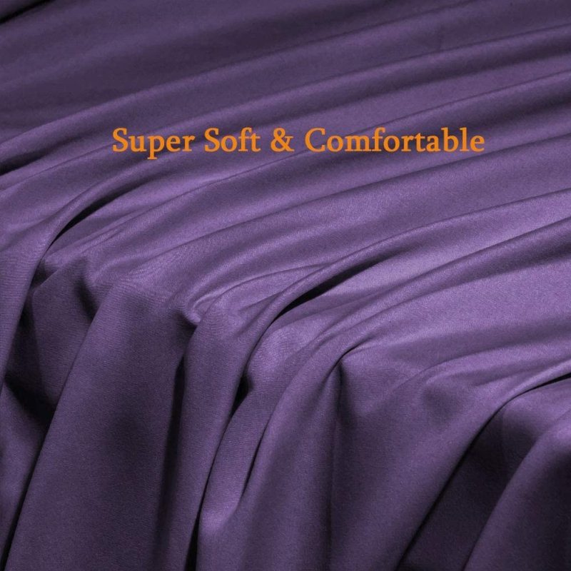 Bed Sheet Set Super Soft Microfiber 1800 Thread Count Luxury Egyptian Sheets Fit 18-24 Inch Deep Pocket Mattress Wrinkle-6 Piece (Dark Grey, Queen)