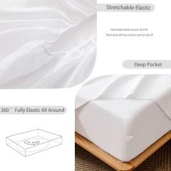 1   MooMee Bedding Sheet Set 100% Washed Cotton Linen Like Textured Breathable Durable Soft Comfy (Dark Grey, King)