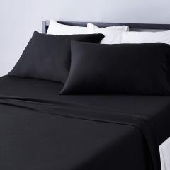 Cotton Jersey 4-Piece Bed Sheet Set, Queen, White, Solid