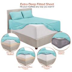 1Extra Deep Pocket King Size Sheets Sets - Fits Mattress 18-24 Inches Deep - Extra Deep Pocket Sheets - 6 Piece King Size Sheets - King Sheets Deep Pocket - Grey Sheets