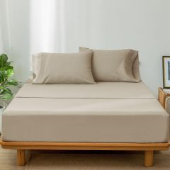 1   MooMee Bedding Sheet Set 100% Washed Cotton Linen Like Textured Breathable Durable Soft Comfy (Dark Grey, King)