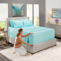1Extra Deep Pocket King Size Sheets Sets - Fits Mattress 18-24 Inches Deep - Extra Deep Pocket Sheets - 6 Piece King Size Sheets - King Sheets Deep Pocket - Grey Sheets