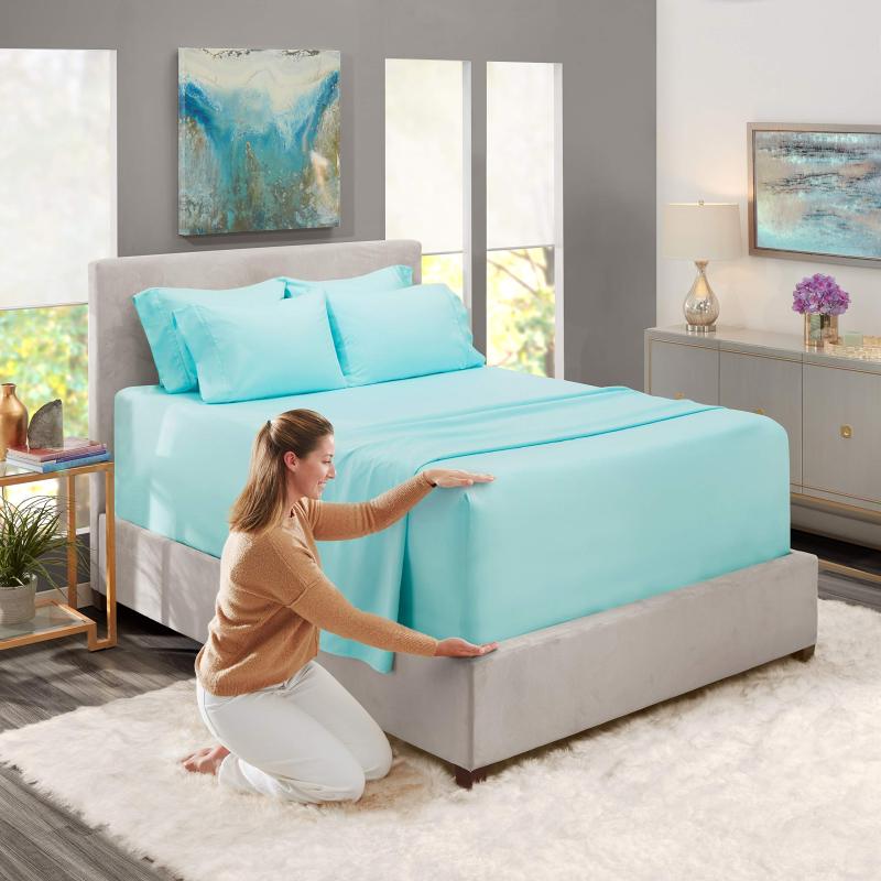 1Extra Deep Pocket King Size Sheets Sets - Fits Mattress 18-24 Inches Deep - Extra Deep Pocket Sheets - 6 Piece King Size Sheets - King Sheets Deep Pocket - Grey Sheets