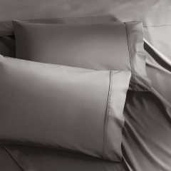 改SONORO KATE Bed Sheet Set Super Soft Microfiber 1800 Thread Count Luxury Egyptian Sheets Fit 18-24 Inch Deep Pocket Mattress Wrinkle-6 Piece (Dark Grey, Queen)