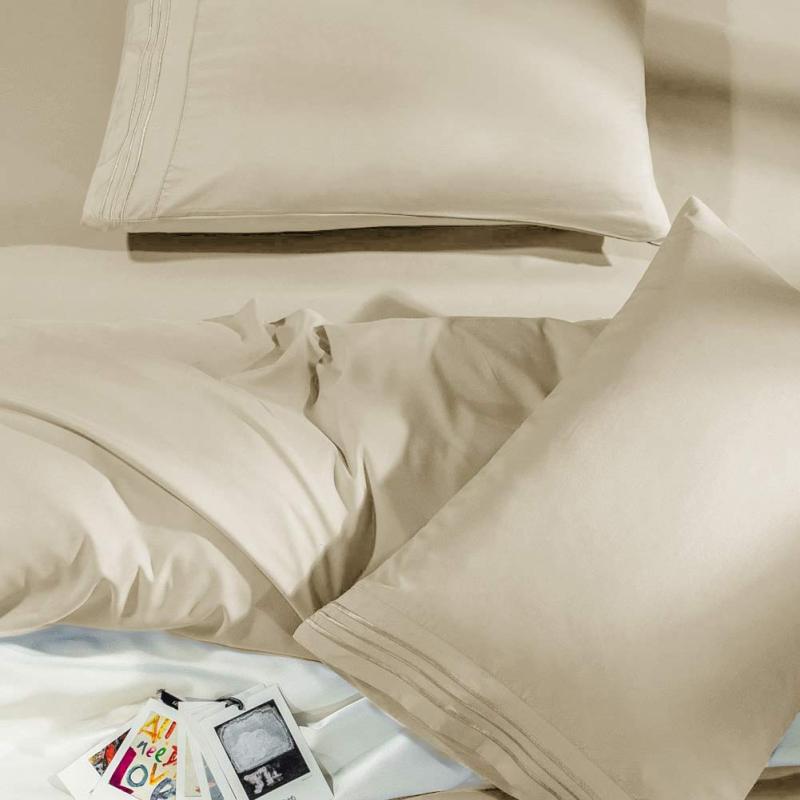 Bed Sheet Set Super Soft Microfiber 1800 Thread Count Luxury Egyptian Sheets Fit 18-24 Inch Deep Pocket Mattress Wrinkle-6 Piece (Dark Grey, Queen)