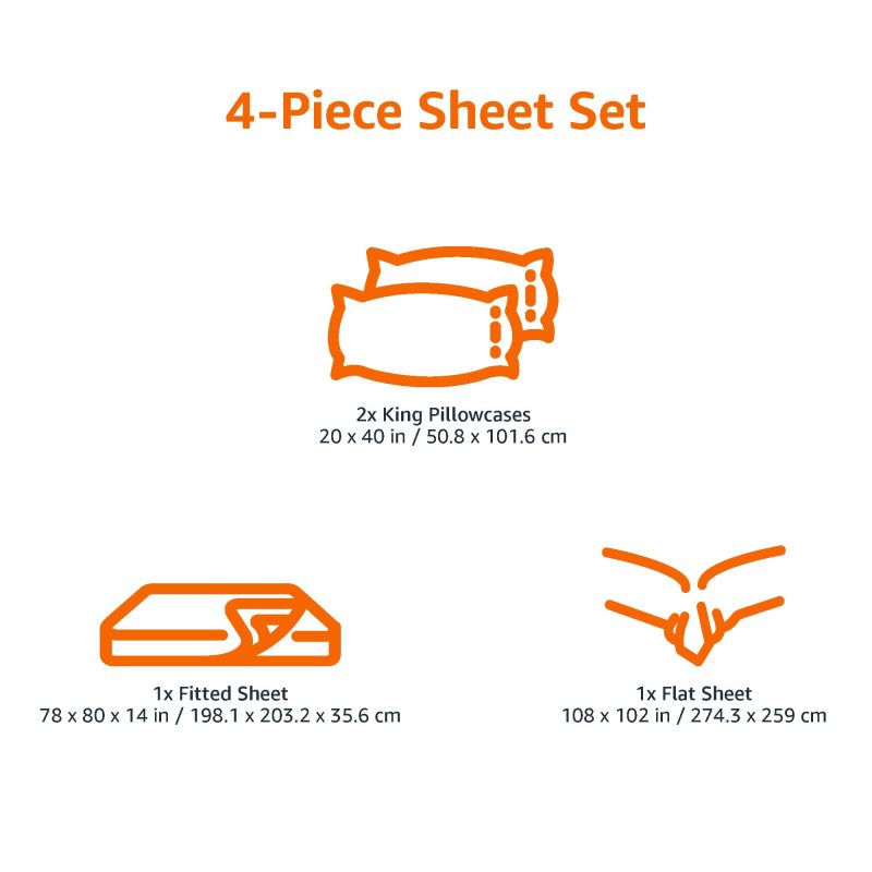 Cotton Jersey 4-Piece Bed Sheet Set, Queen, White, Solid