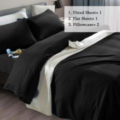 改SONORO KATE Bed Sheet Set Super Soft Microfiber 1800 Thread Count Luxury Egyptian Sheets Fit 18-24 Inch Deep Pocket Mattress Wrinkle-6 Piece (Dark Grey, Queen)