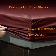 Bed Sheet Set Super Soft Microfiber 1800 Thread Count Luxury Egyptian Sheets Fit 18-24 Inch Deep Pocket Mattress Wrinkle-6 Piece (Dark Grey, Queen)