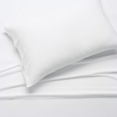 Cotton Jersey 4-Piece Bed Sheet Set, Queen, White, Solid