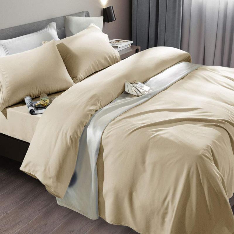 Bed Sheet Set Super Soft Microfiber 1800 Thread Count Luxury Egyptian Sheets Fit 18-24 Inch Deep Pocket Mattress Wrinkle-6 Piece (Dark Grey, Queen)