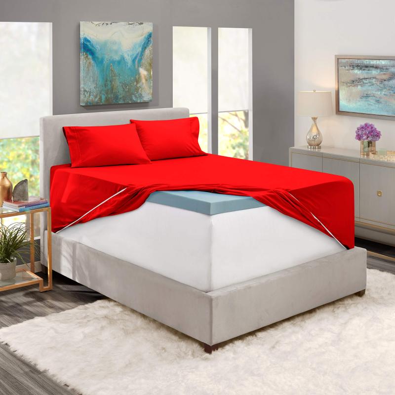1Extra Deep Pocket King Size Sheets Sets - Fits Mattress 18-24 Inches Deep - Extra Deep Pocket Sheets - 6 Piece King Size Sheets - King Sheets Deep Pocket - Grey Sheets
