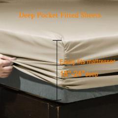Bed Sheet Set Super Soft Microfiber 1800 Thread Count Luxury Egyptian Sheets Fit 18-24 Inch Deep Pocket Mattress Wrinkle-6 Piece (Dark Grey, Queen)